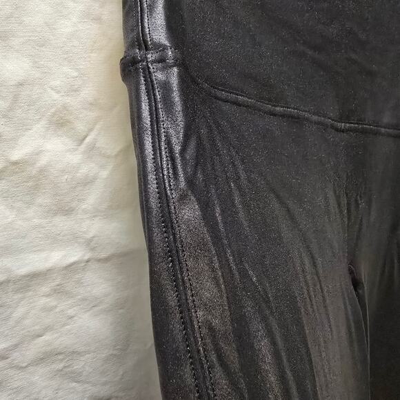 Spanx faux leather shiny black leggings XL skinny leg shaping - Picture 5 of 11